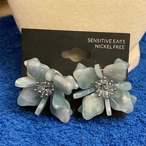 Lane Bryant Blue Floral Earrings